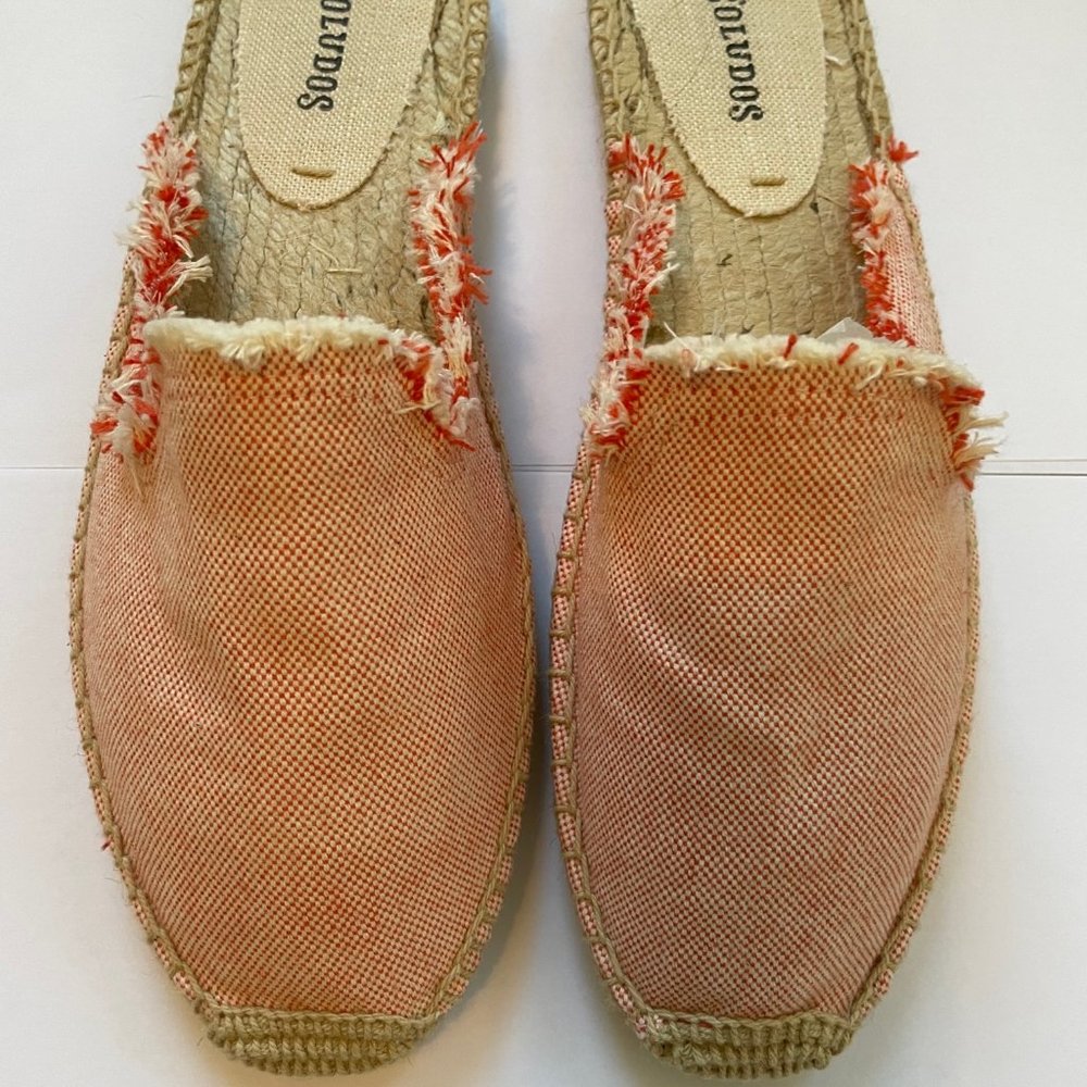 Soludos Frayed Mule Espadrille - Size 7 1/2 - Coral